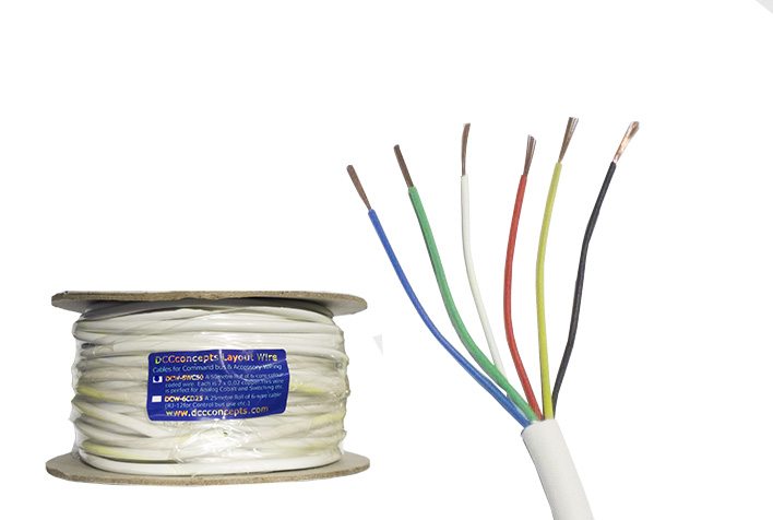 Accessory Bus Wire 50m 7x 0.2mm 6 Core in White Sheath